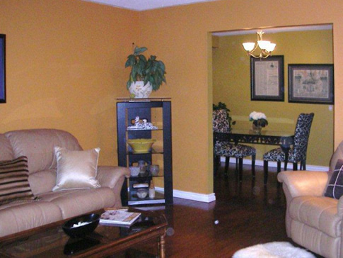 home staging living room before and after